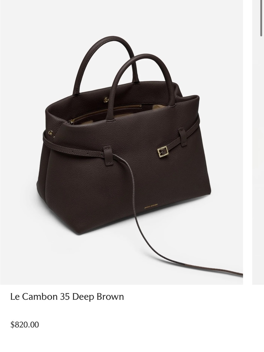 Manu Atelier Le Cambon 35 Satchel in Deep Brown - Picture 2 of 14